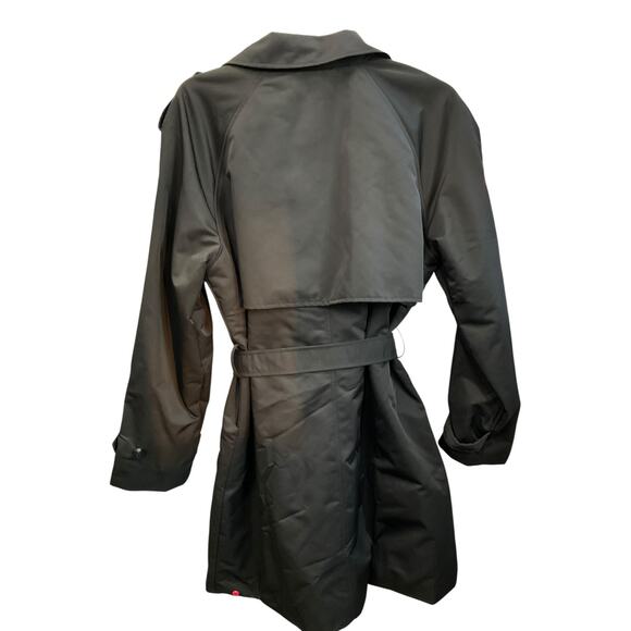 Hunter Stacy Black Water Resistant Trench Coat Womens Large Belted Rain Jacket - Picture 2 of 12